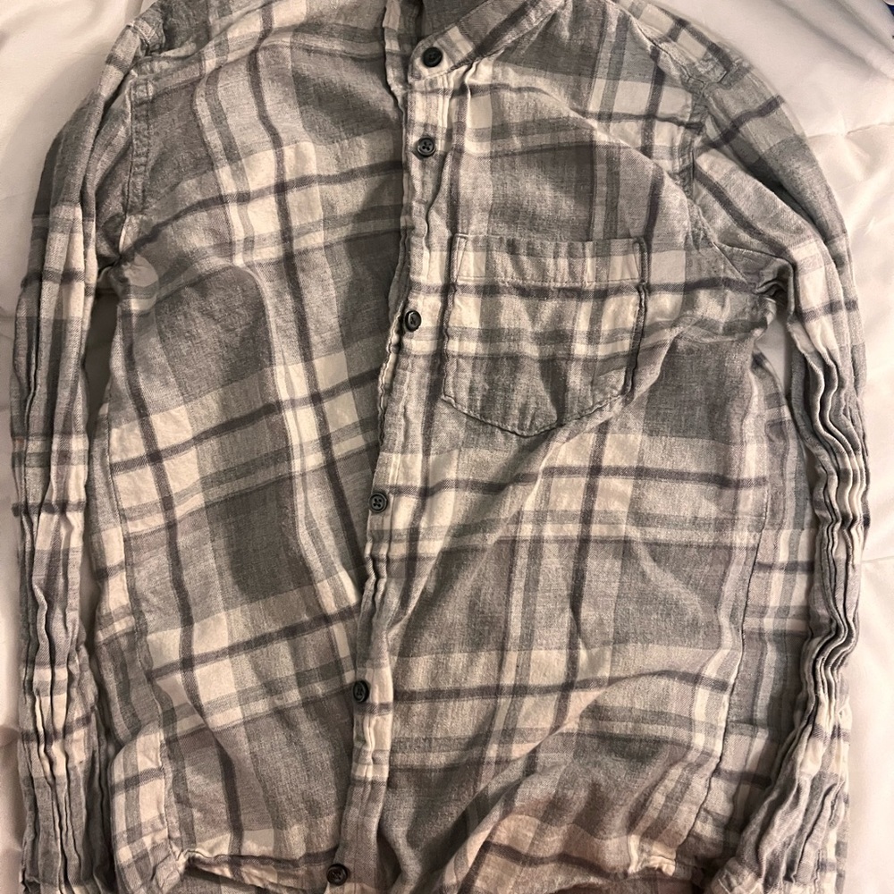 Grey and White Flannel